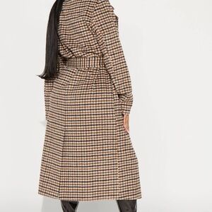 Fashion Nova Brown Plaid Trench Coat